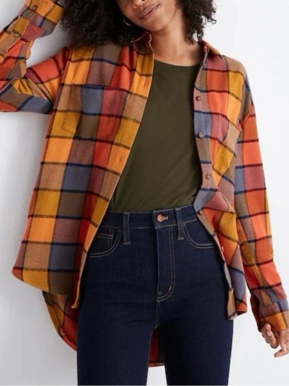 Madewell Flannel Sunday Shirt Emmy Buffalo Plaid Button Down Size Medium Cotton